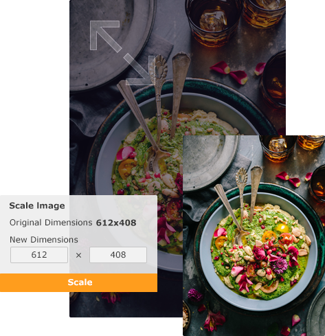 Lebensmittel Bildgröße ändern mit VanceAI Image Resizer