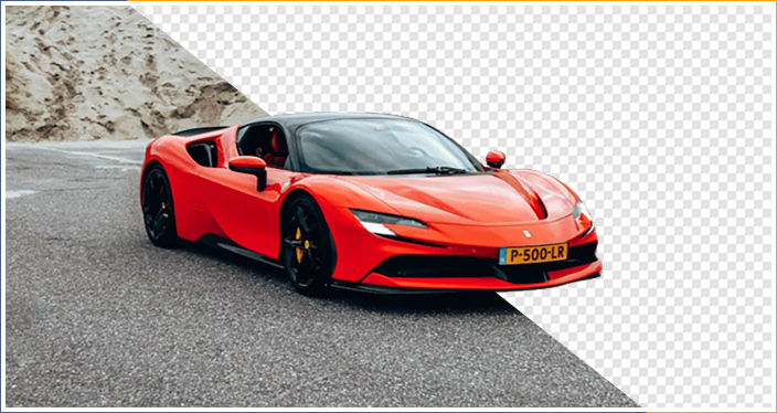 Cut out a car image photo editing application