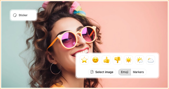 Add a sticker in free photo editing app