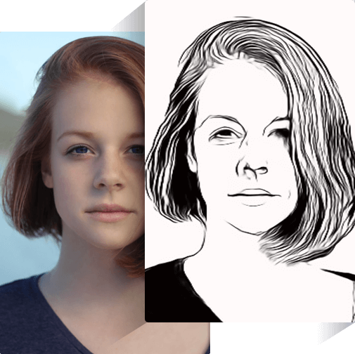 Convert photo to line drawing with VansPortrait