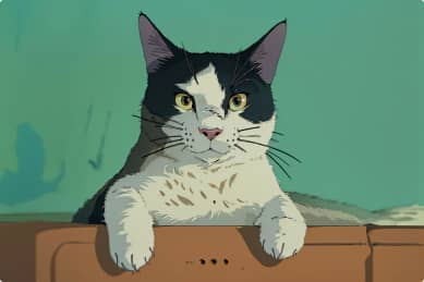 turn a cat photo into Ghibli cartoon